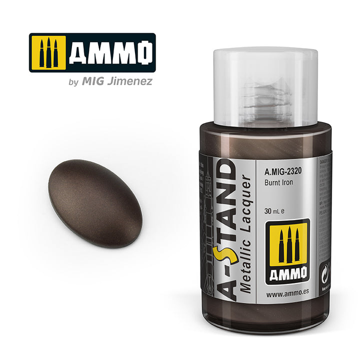 Ammo Mig A-Stand Lacquer Paint 30ml - Burnt Iron | 8432074023203