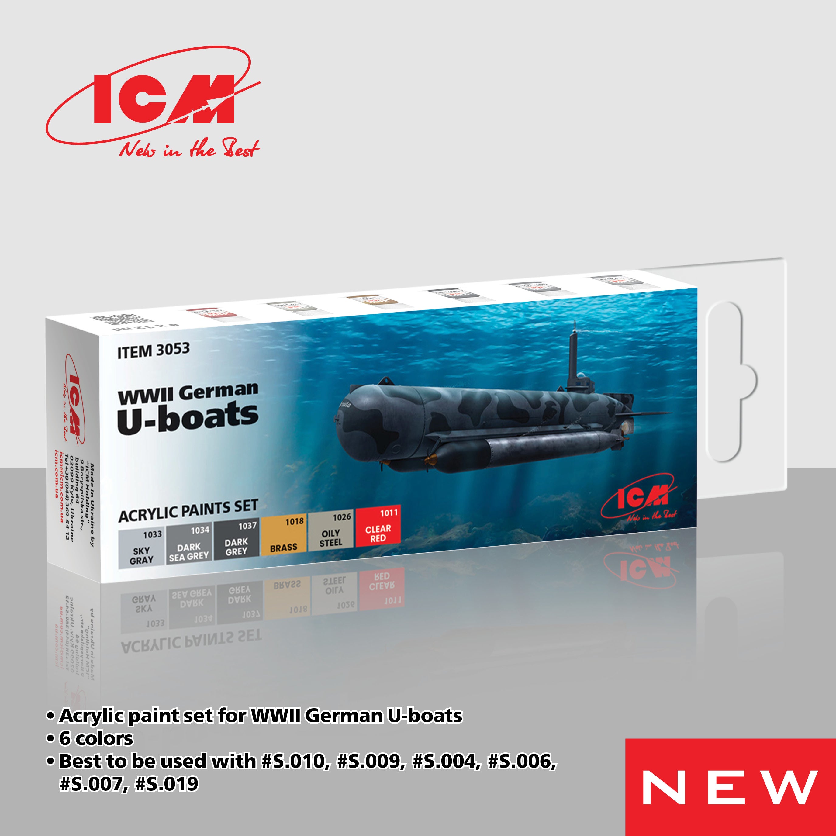 ICM Acrylic Paint Set for WWII German U-boats | 4823044410859