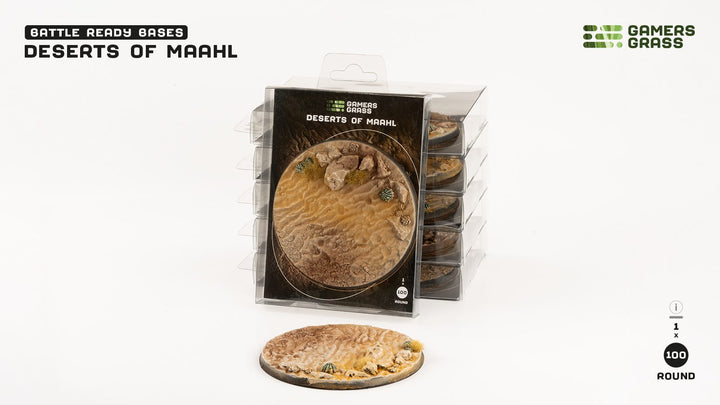 Gamers Grass Battle Ready Bases - Deserts of Maahl - Round 100mm (x1) | 738956790729