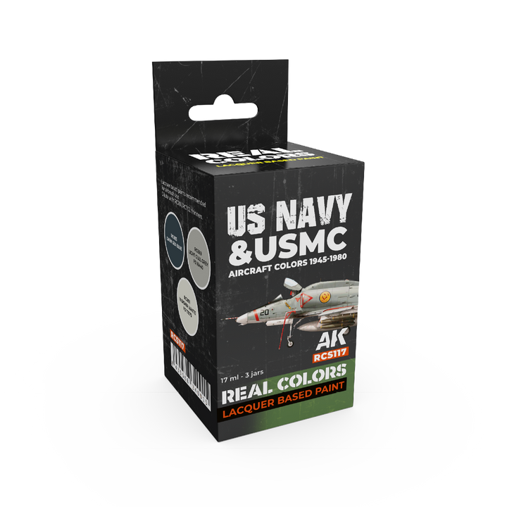AK Interactive Real Colors US Navy & USMC Aircraft Colors 1945-1980 Set (Set of 3) | 8435568340015