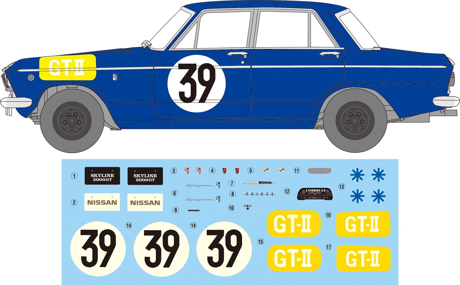 Fujimi 1/24 Prince Skyline 2000GT (Type S54) 2nd #39 Japanese GP 1964