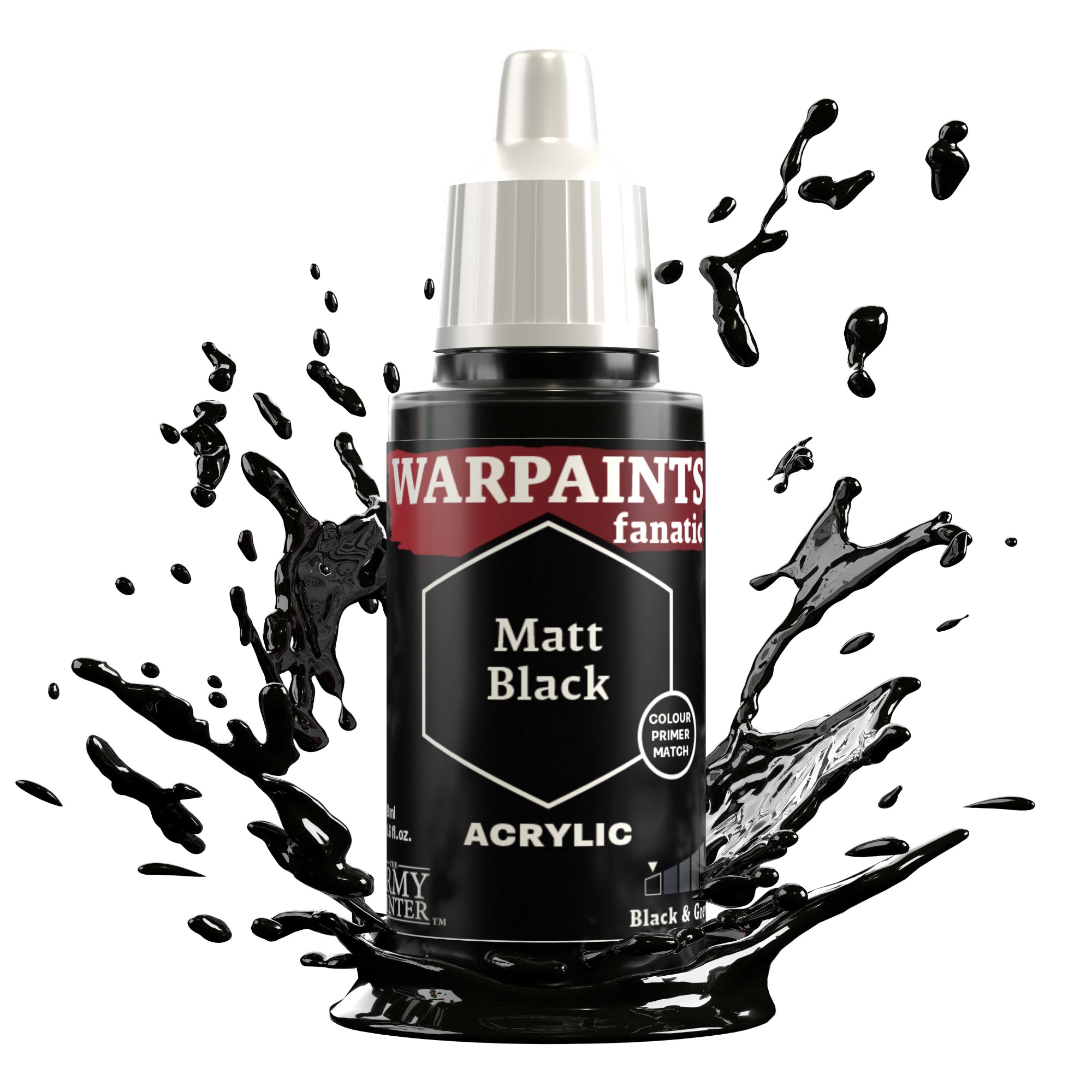 Army Painter Warpaints Fanatic Acrylic, Matt Black | 5713799300125