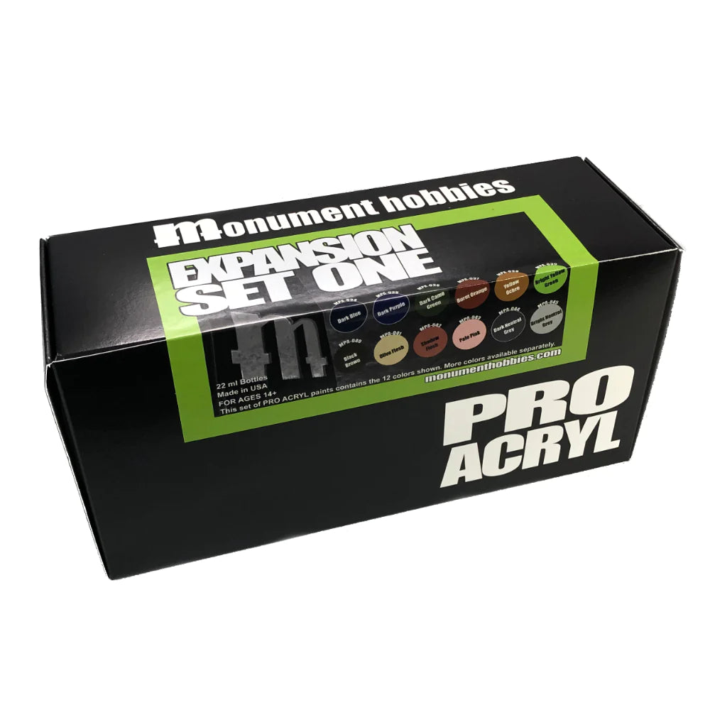 Monument Hobbies Pro Acryl Expansion Set #1 - 12 Colors | 655368065224