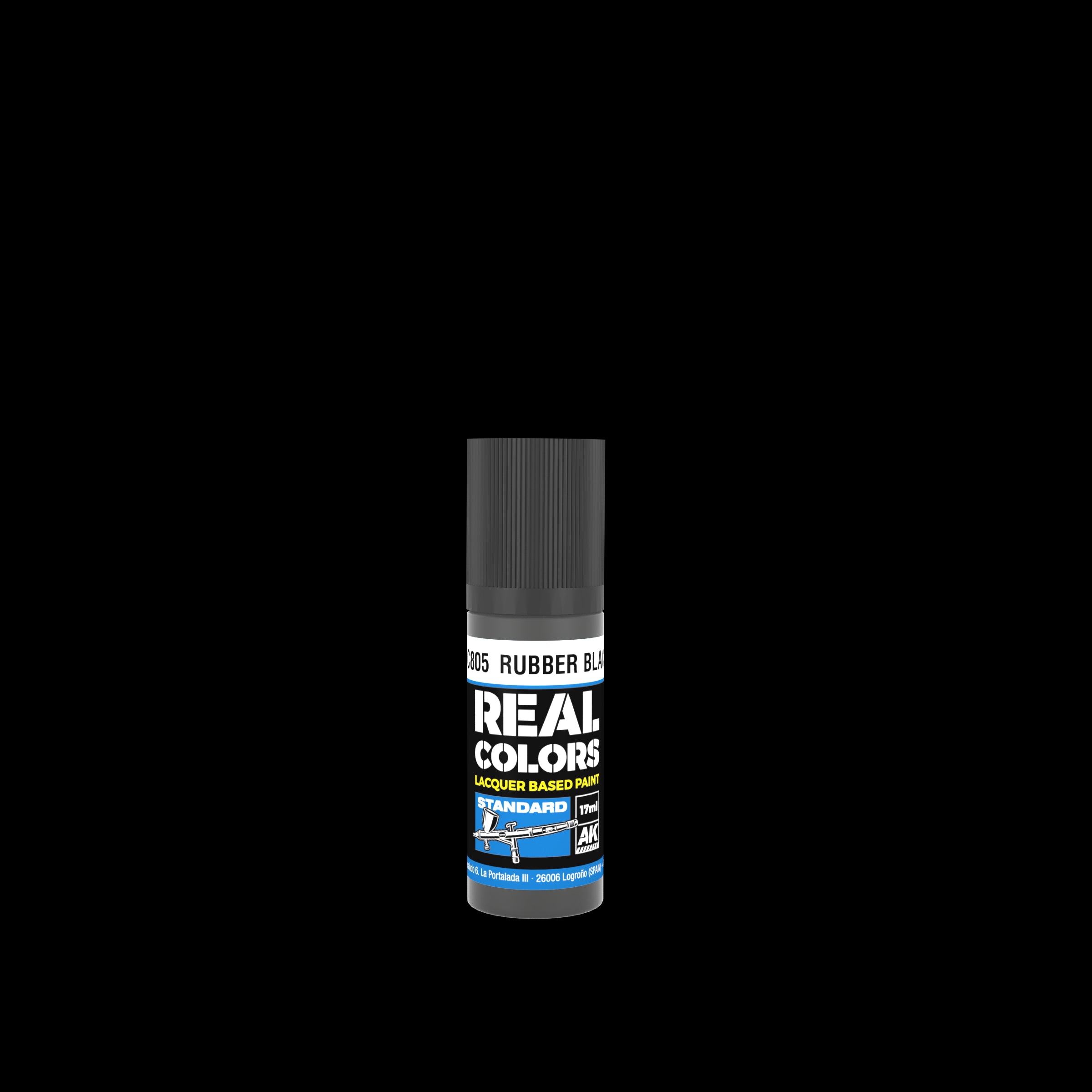 AK Interactive Real Colors Rubber Black 17 ml. | 8435568335585