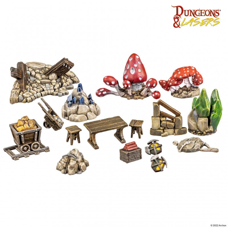 Archon Studio Dungeons and Lasers: Dwarven Mine Props (D&L: Half-Height Walls) | 5901414672720