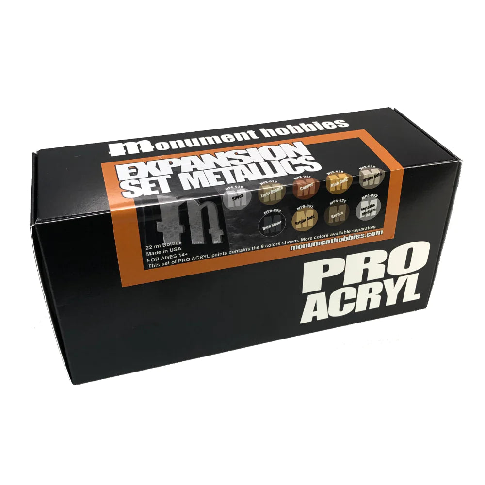 Monument Hobbies Pro Acryl Metallic Set - 9 Colors | 655368071607