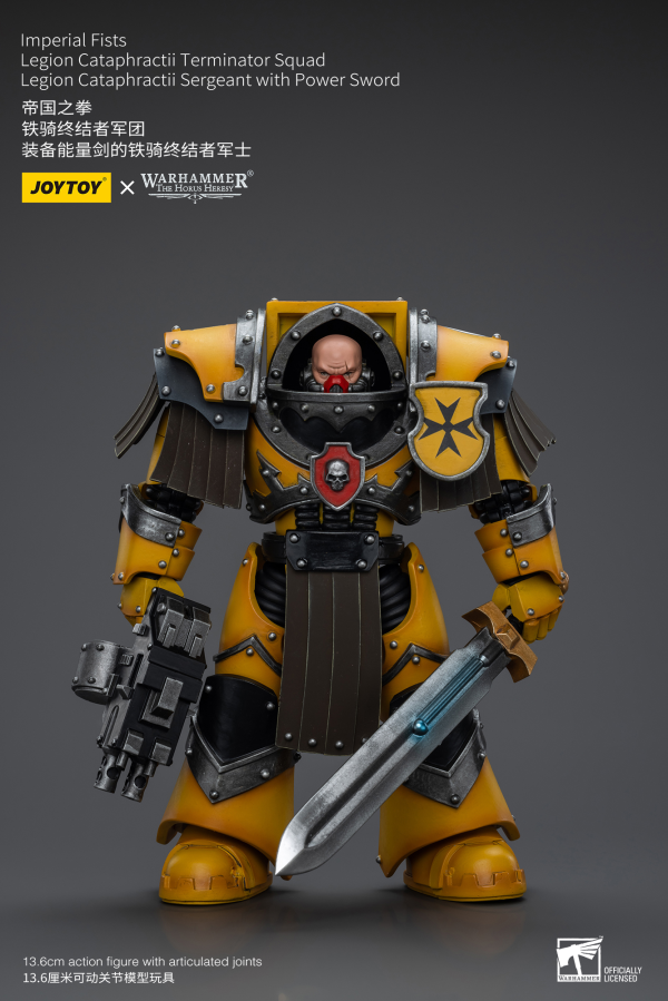 Joy Toy Imperial Fists Legion Cataphractii Terminator Squad Legion Cataphractii Sergeant with Power Sword(6973130379374)(6973130379374)