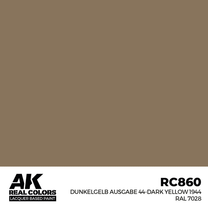 AK Interactive Real Colors Dunkelgelb Ausgabe 44-Dark Yellow 1944 RAL 7028 17 ml | 8435568336131