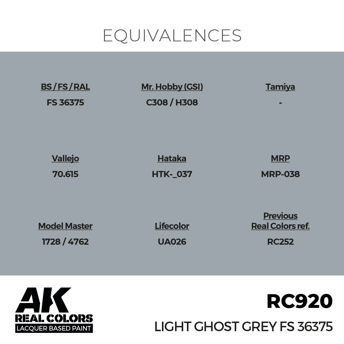 AK Interactive Real Colors Light Ghost Grey FS 36375 17 ml. | 8435568336735