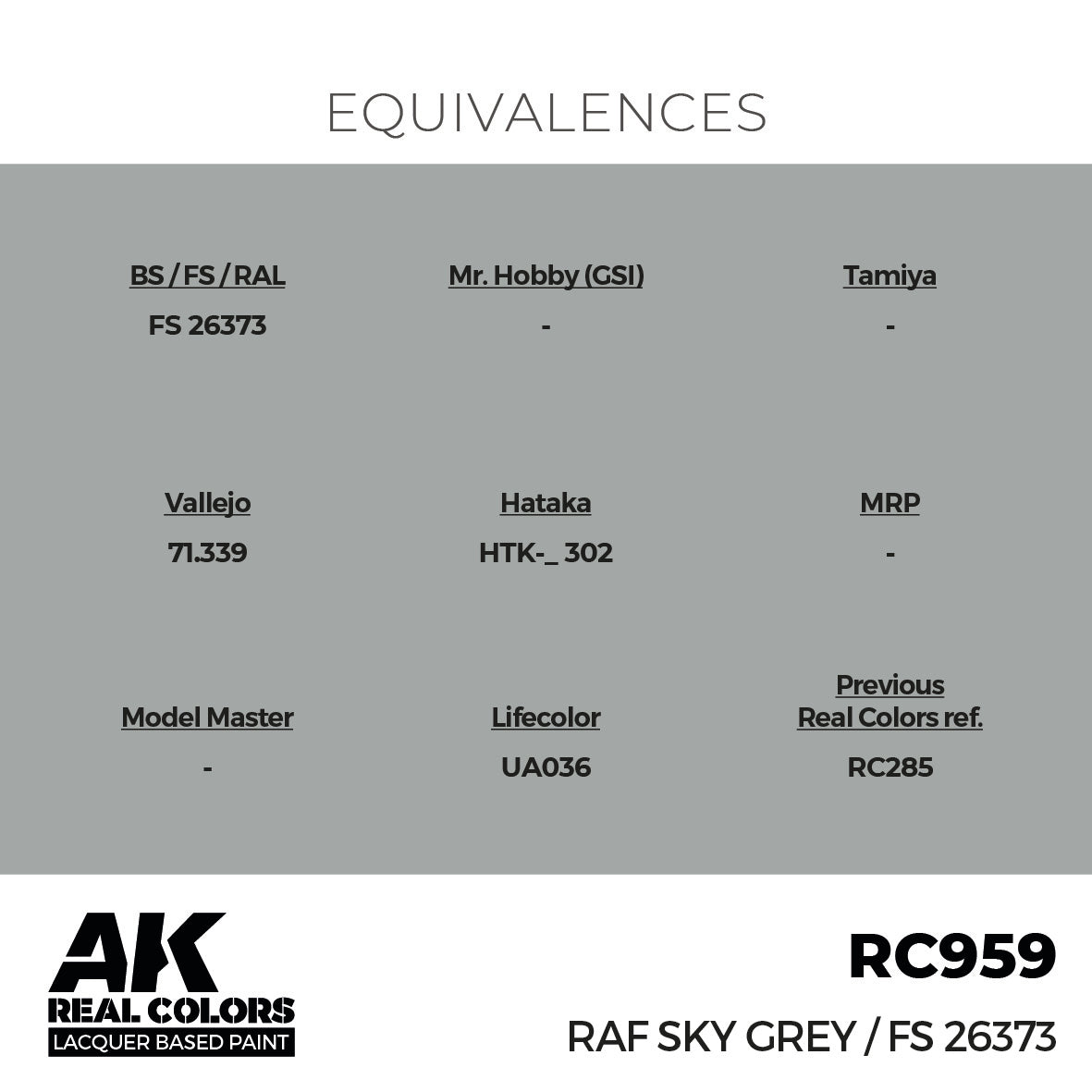 AK Interactive Real Colors RAF Sky Grey / FS 26373 17 ml. | 8435568337121
