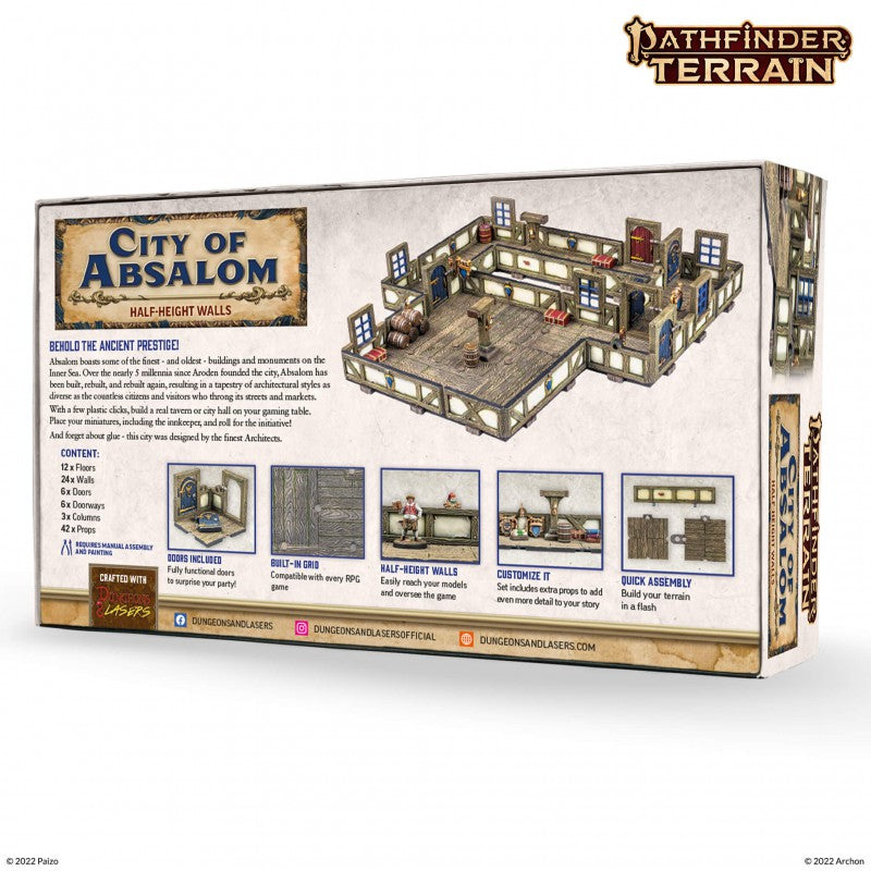 Archon Studio Dungeons and Lasers: Pathfinder Terrain: City of Absalom (D&L: Half-Height Walls) | 5901414672713