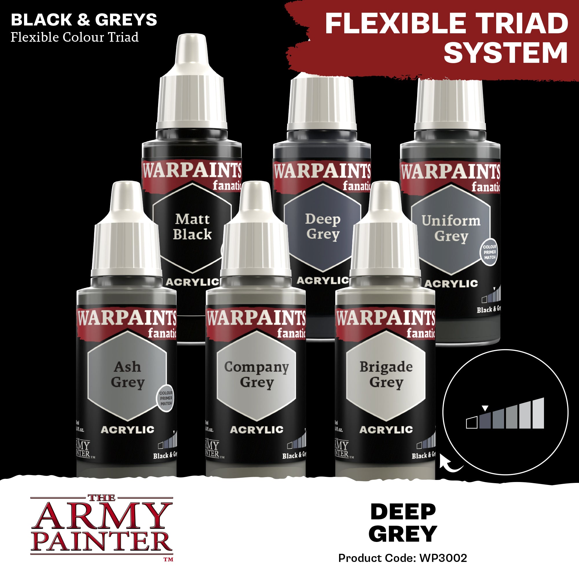 Army Painter Warpaints Fanatic Acrylic, Deep Grey