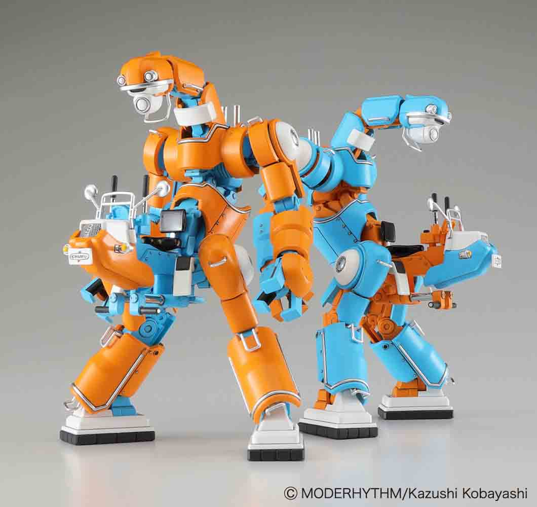 Hasegawa 1/35 Mechatrochubu 01 No.02 'Orange & Sky Blue' (Two Kits In The Box) | 4967834647916