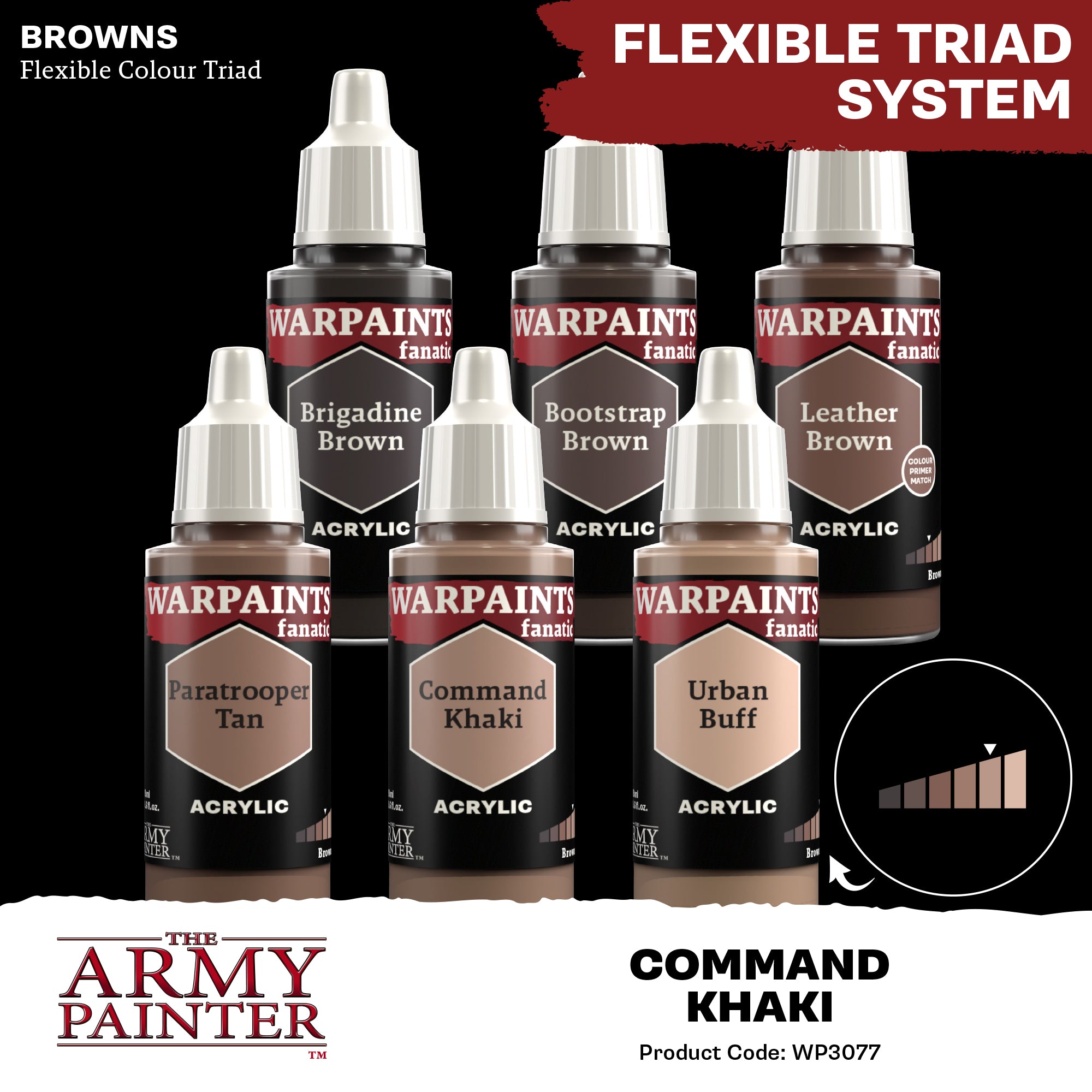 Army Painter Warpaints Fanatic Acrylic, Command Khaki | 5713799307704