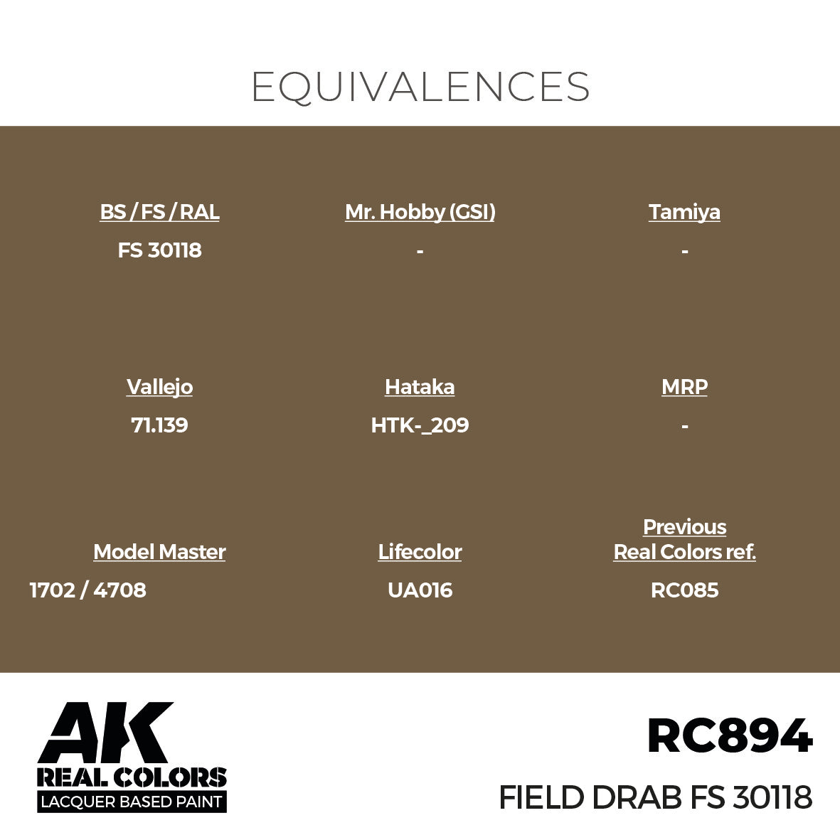 AK Interactive Real Colors Field Drab FS 30118 17 ml. | 8435568336476