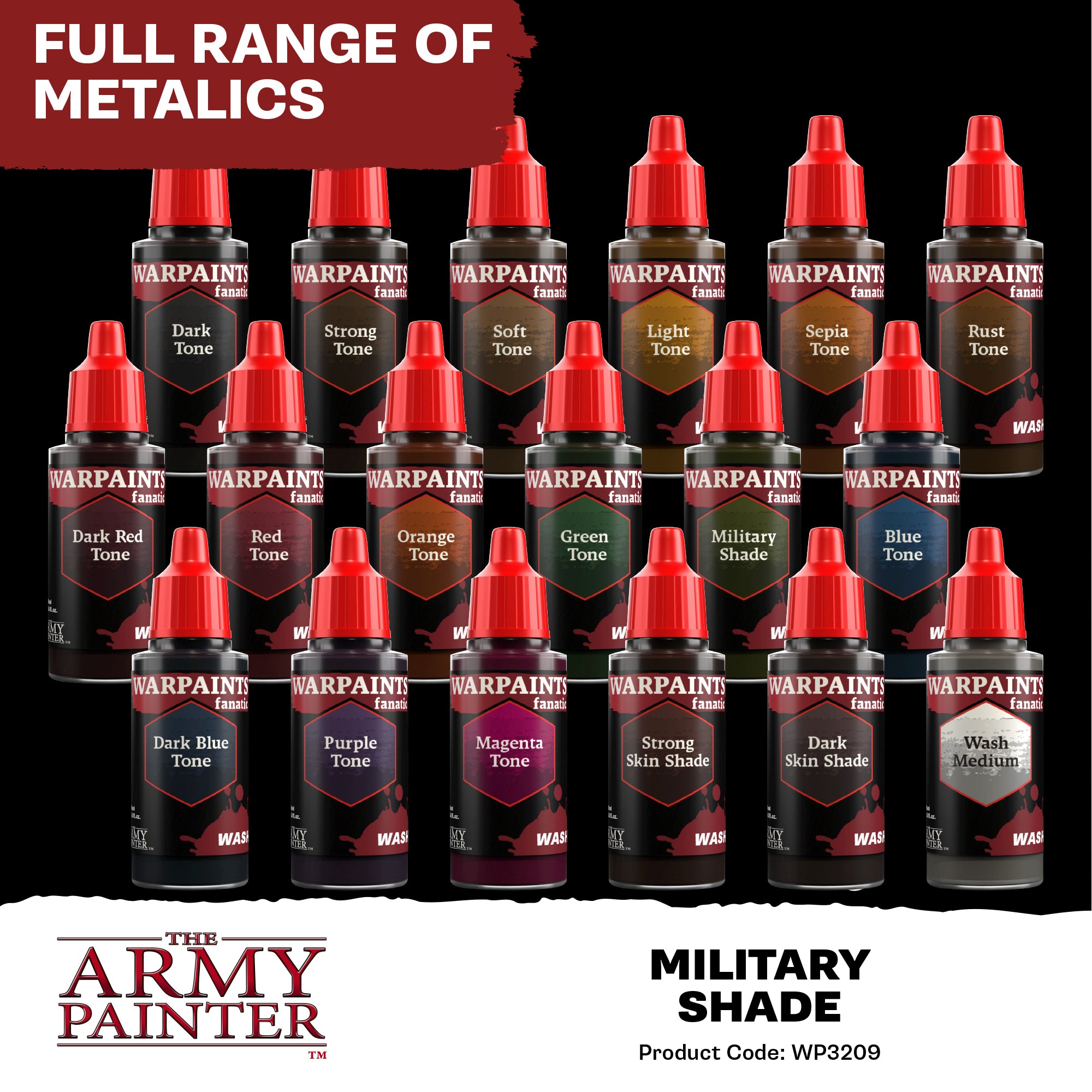 Army Painter Warpaints Fanatic Wash, Military Shade