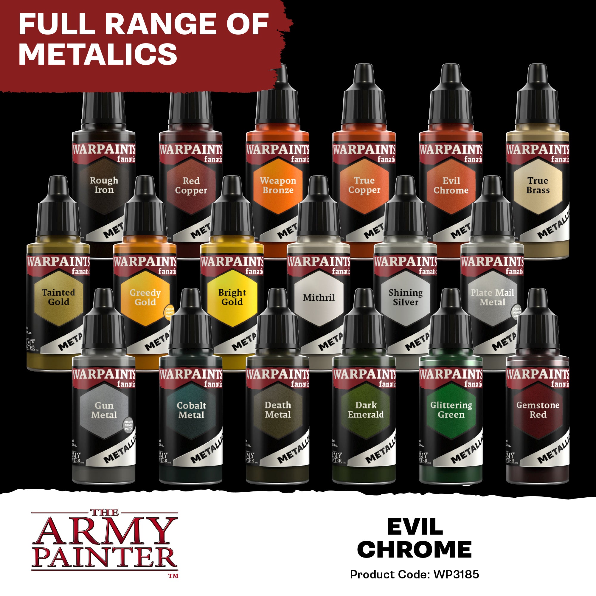 Army Painter Warpaints Fanatic Metallic, Evil Chrome