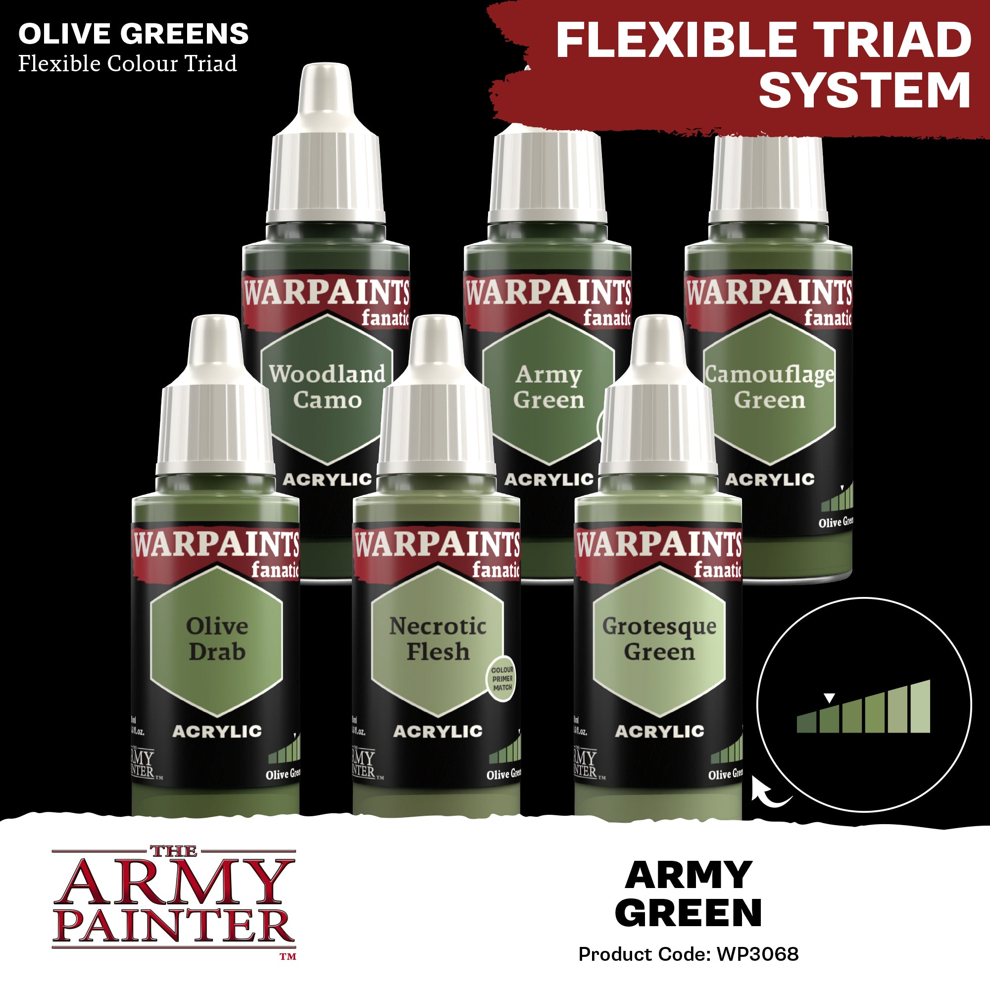Army Painter Warpaints Fanatic Acrylic, Army Green | 5713799306806