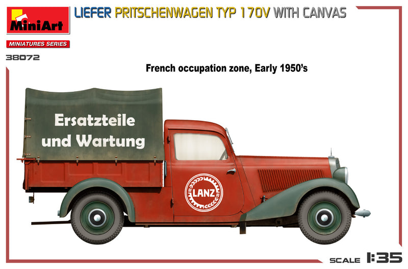MiniArt 1/35 Liefer Pritschenwagen Typ 170V with Canvas