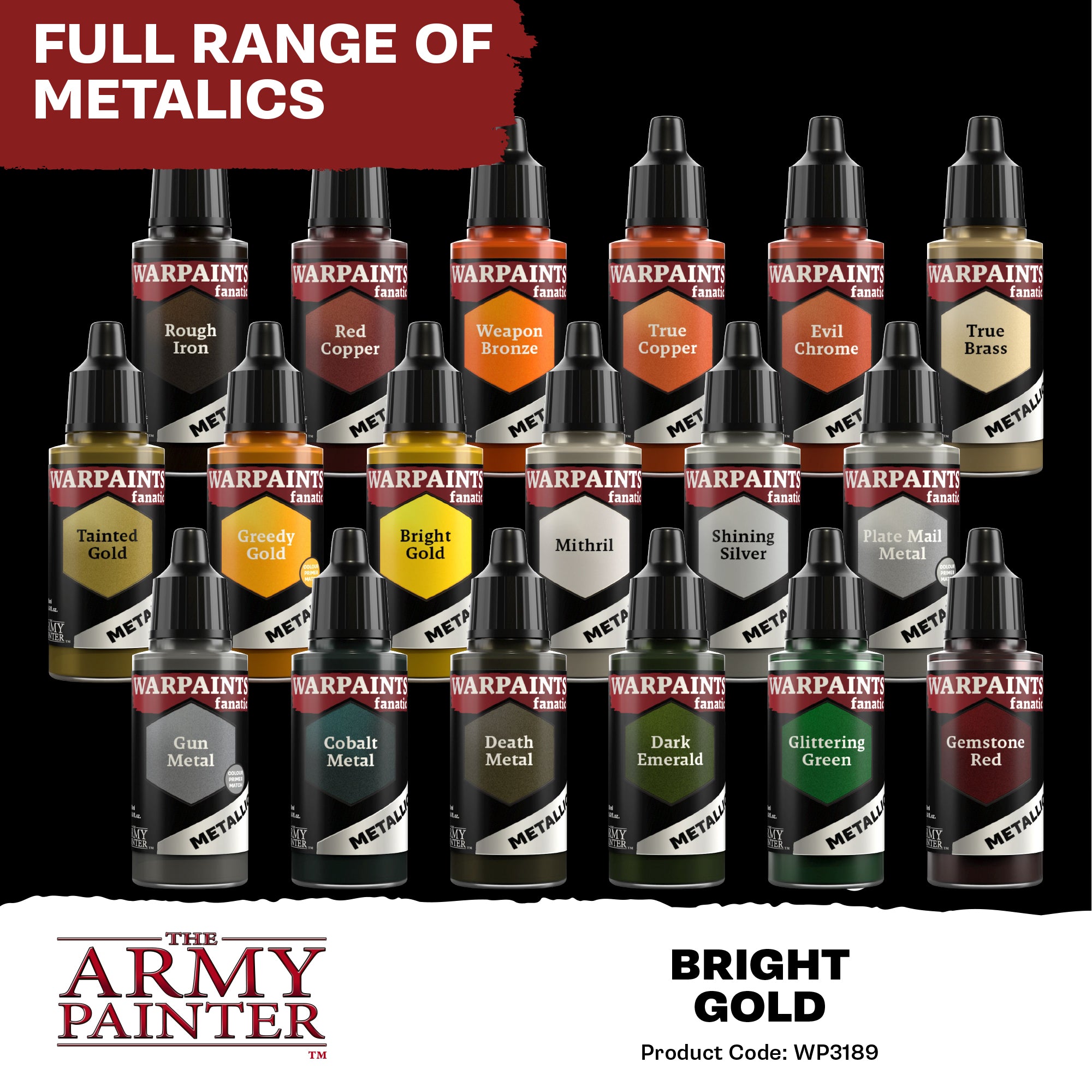 Army Painter Warpaints Fanatic Metallic, Bright Gold