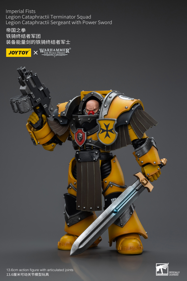 Joy Toy Imperial Fists Legion Cataphractii Terminator Squad Legion Cataphractii Sergeant with Power Sword(6973130379374)(6973130379374)