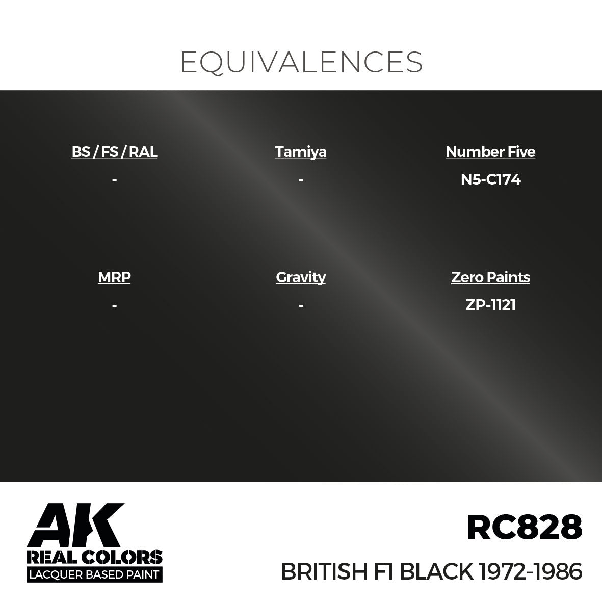 AK Interactive Real Colors British F1 Black 1972-1986 17 ml. | 8435568335813