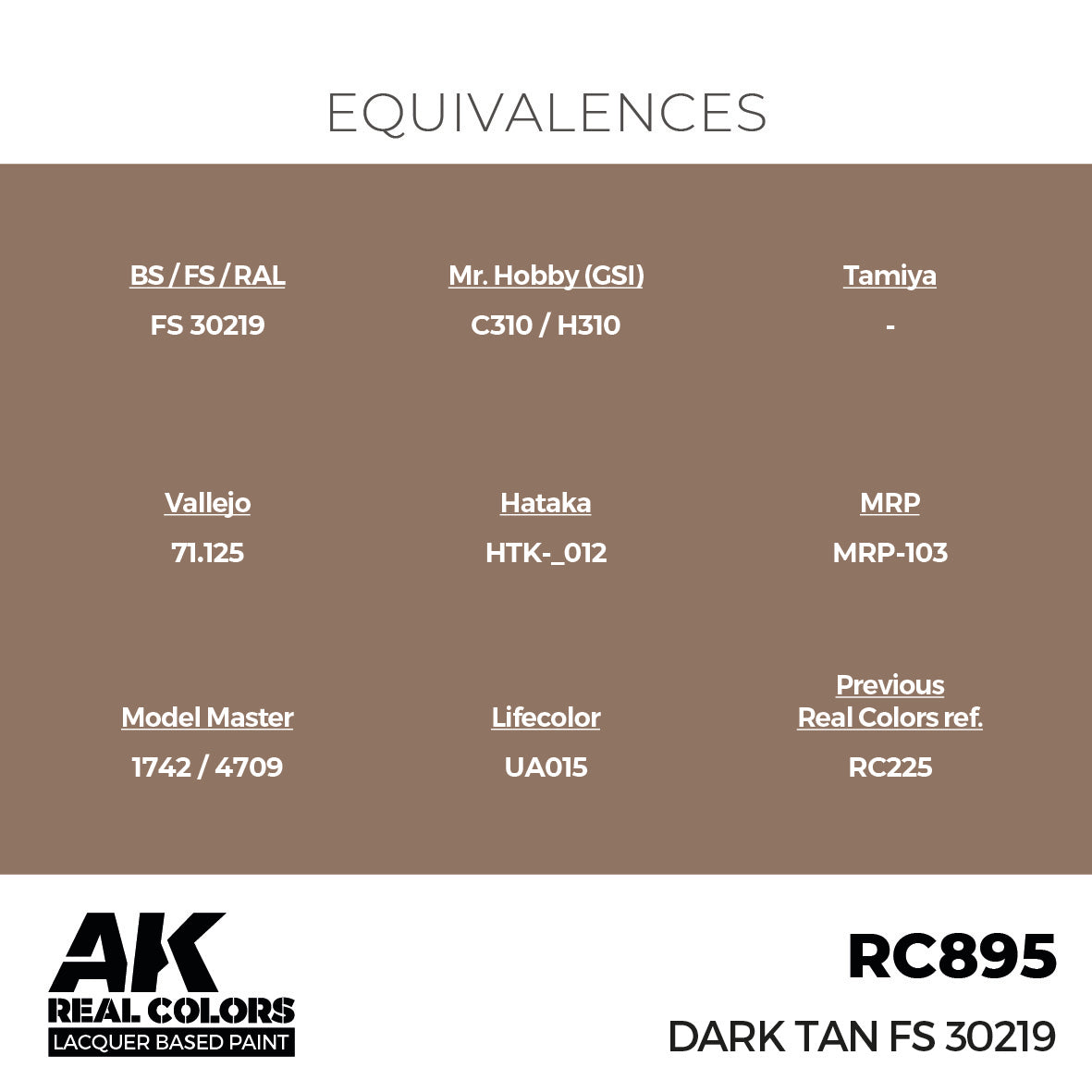 AK Interactive Real Colors Dark Tan FS 30219 17 ml. | 8435568336483