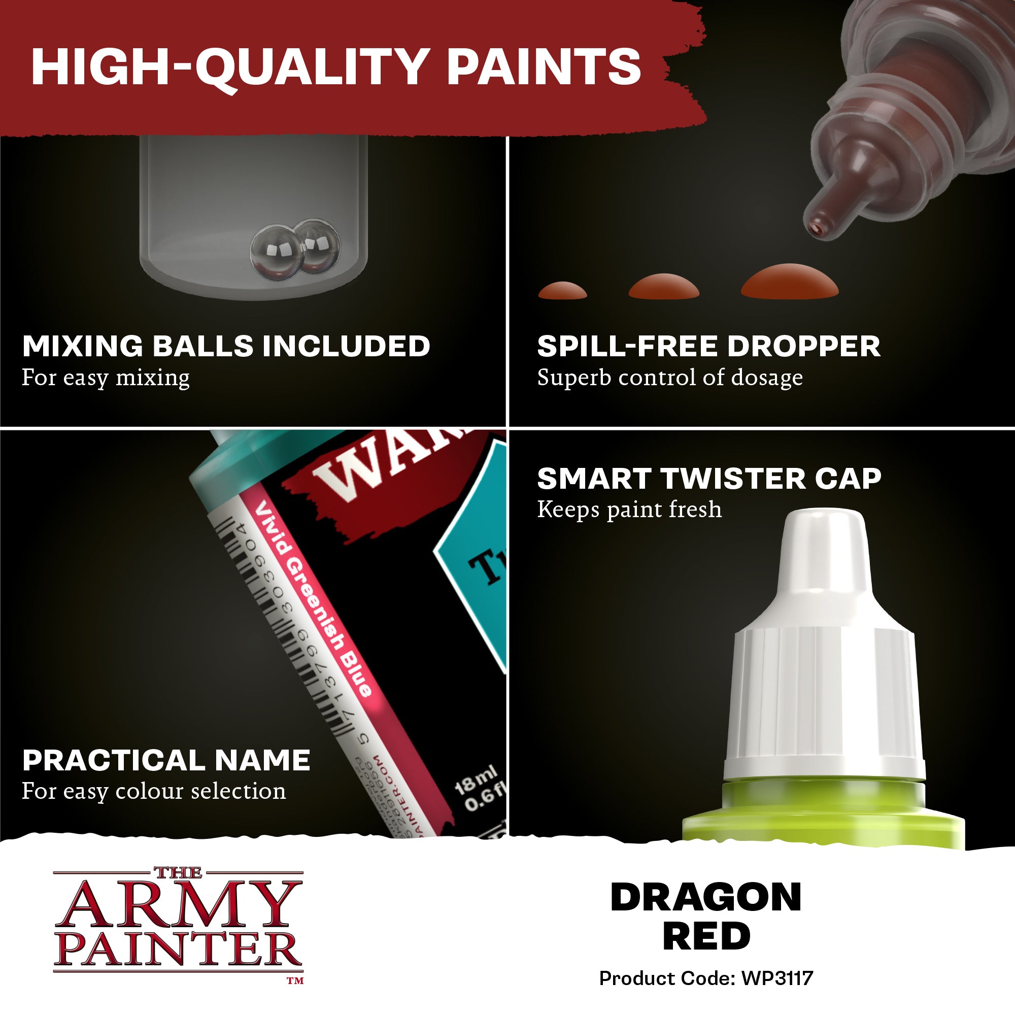 Army Painter Warpaints Fanatic Acrylic, Dragon Red