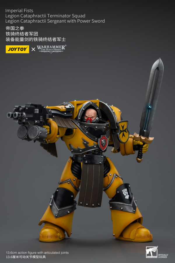 Joy Toy Imperial Fists Legion Cataphractii Terminator Squad Legion Cataphractii Sergeant with Power Sword(6973130379374)(6973130379374)