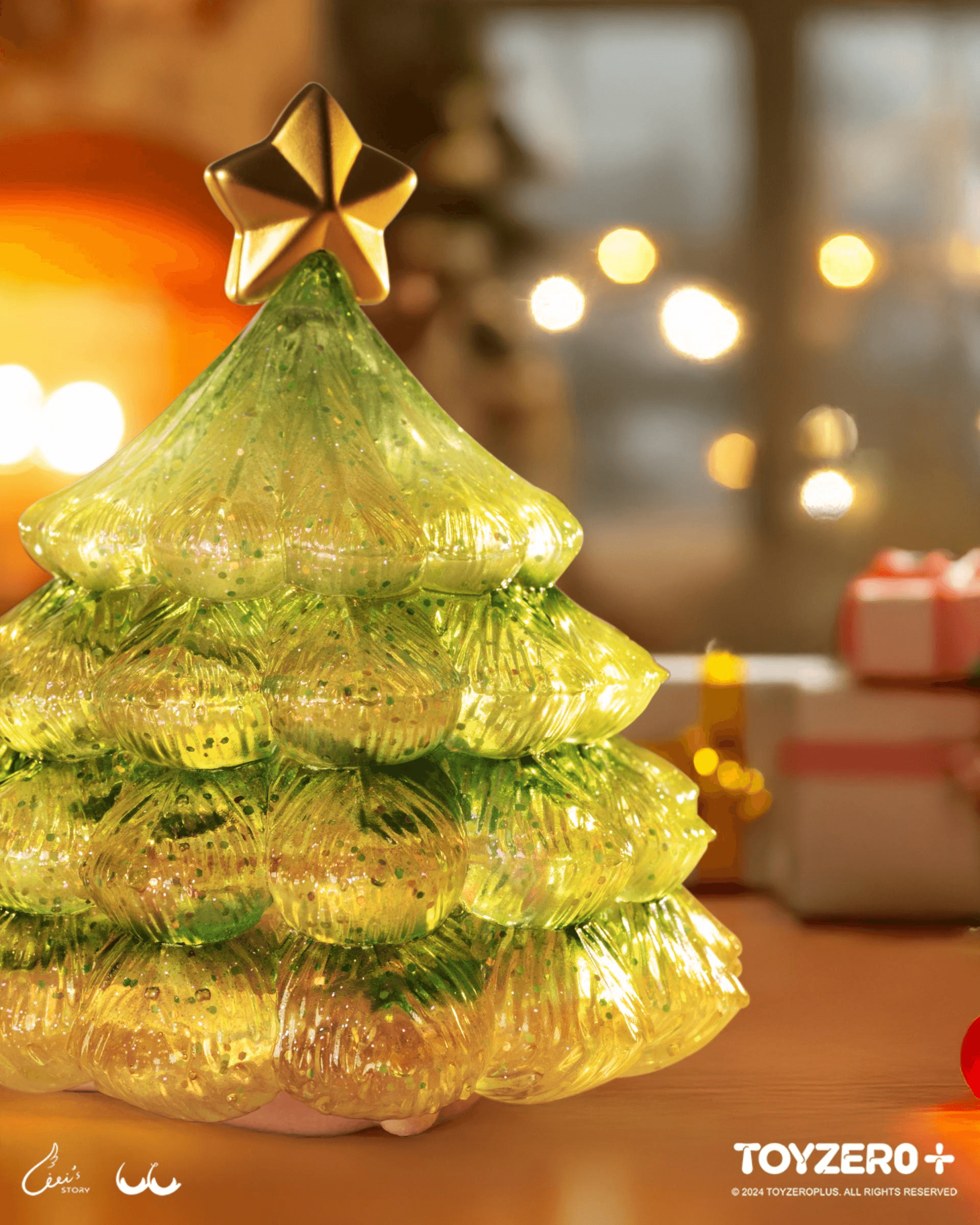 LuLu the Piggy - XL Sparkling Christmas Tree (Gold Green) | 6972607333970