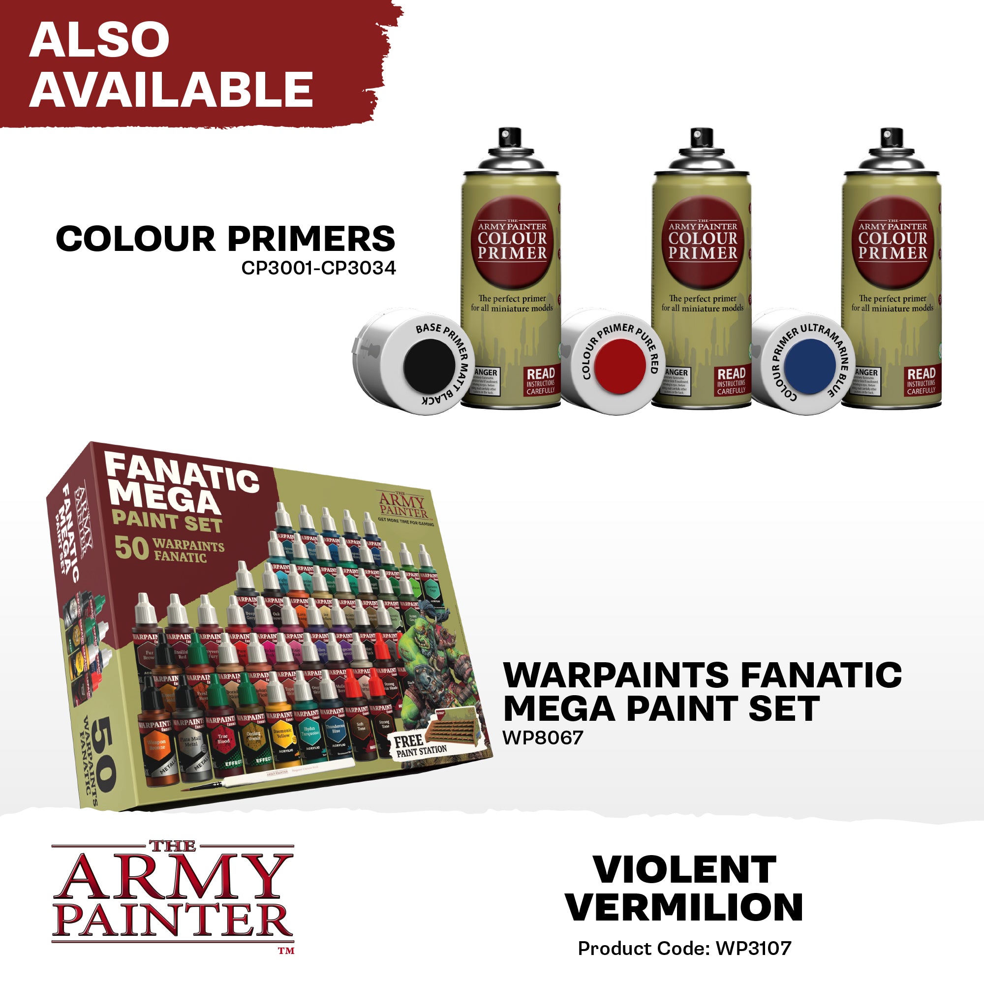 Army Painter Warpaints Fanatic Acrylic, Violent Vermilion