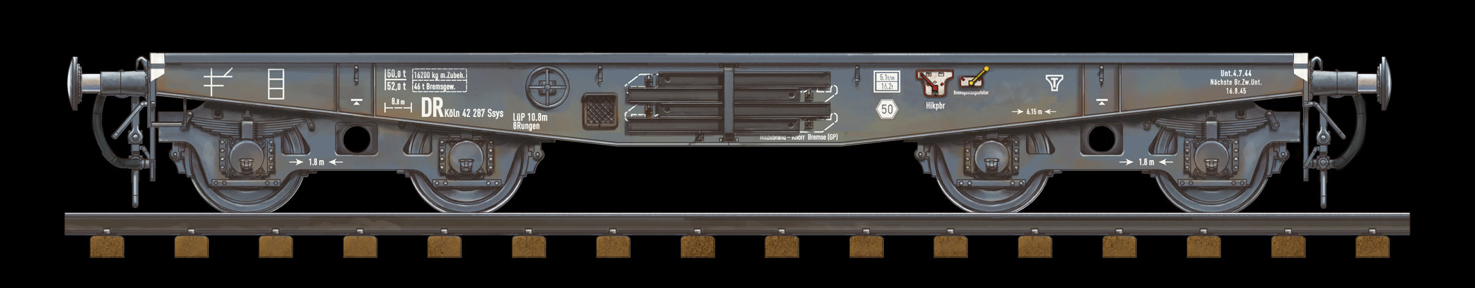 AK Interactive 1/35 German Railway Schwerer Plattformwagen Type SSYS