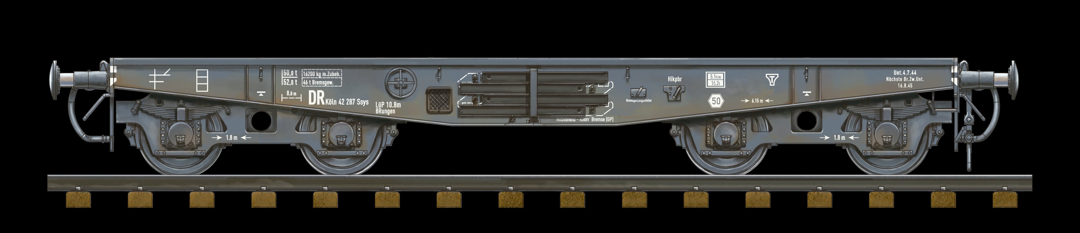 AK Interactive 1/35 German Railway Schwerer Plattformwagen Type SSYS
