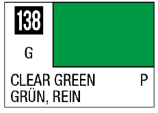 Mr Hobby Mr. Color 138 - Clear Green (Gloss/Primary) | 4973028717143