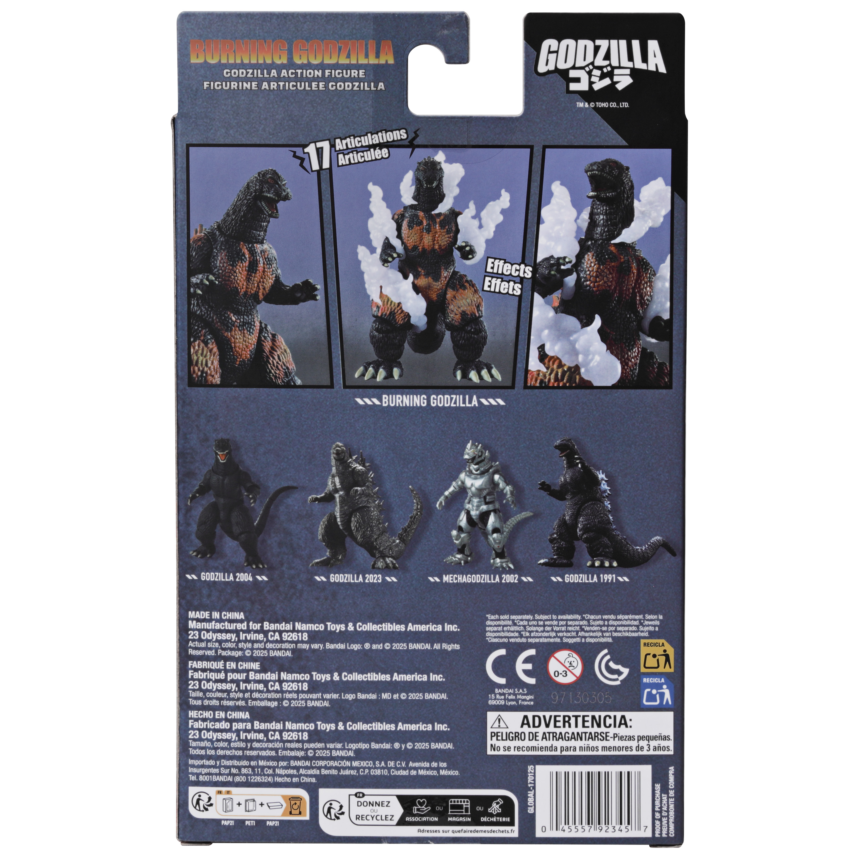 6"Godzilla Action Figure Set Series Burning Godzilla   | 045557923457