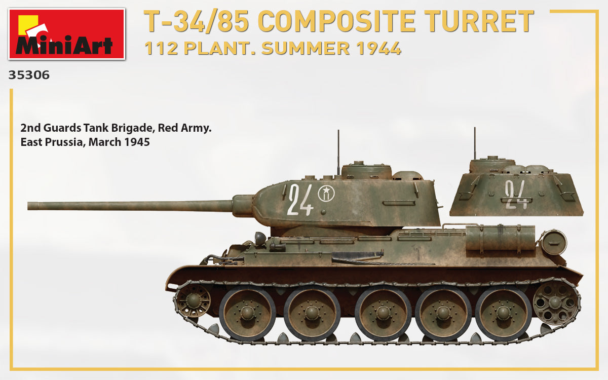 MiniArt 1/35 T-34/85 Composite Turret. 112 Plant. Summer 1944 1/35 Scale | 4820183313461