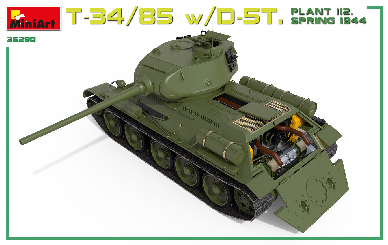 MiniArt 1/35 T-34/85 w/D-5T. PLANT 112. SPRING 1944. INTERIOR KIT | 4820183313171