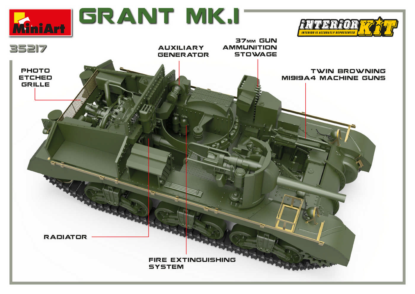 Miniart 1/35 Grant Mk.I Interior Kit | 4820183312280