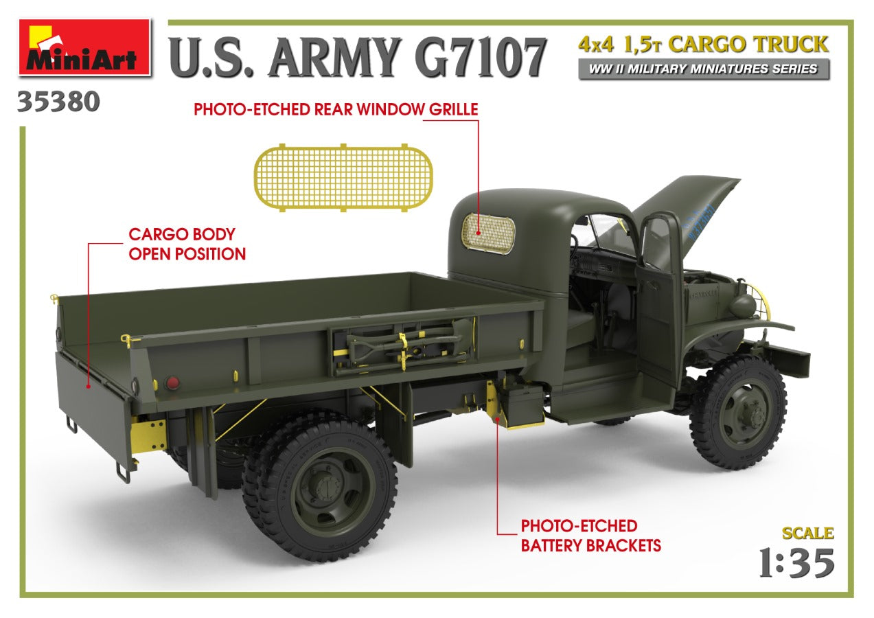 MiniArt 1/35 U.S. Army G7107 4X4 1,5t Cargo Truck | 4820183314260