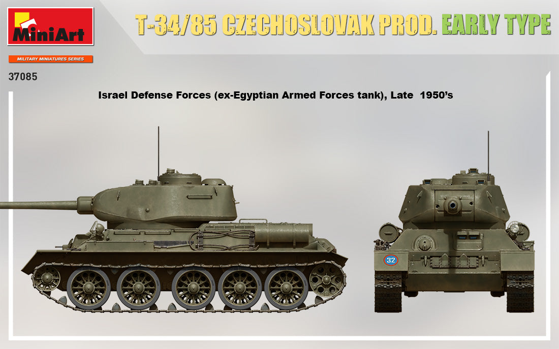 MiniArt 1/35 T-34-85 Czechoslovak Prod. Early Type Tank | 4820183313492