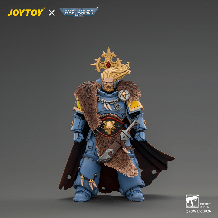 Space Wolves Wolf Guard Battle Leader with Master-crafted Power Weapon, Storm Shield, Thunder Hammer,Master-crafted Heavy Bolt Pistol, and Plasma Pistol