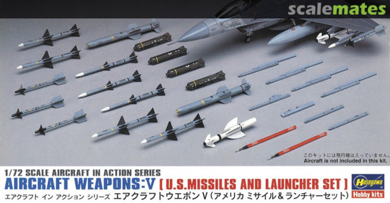 Hasegawa [X72-9] 1:72 AIRCRAFT WEAPONS V : U.S. MISSILES AND LAUNCHER SET