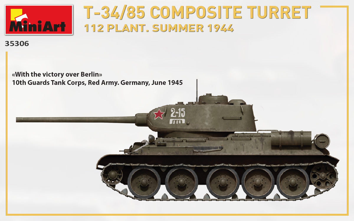 MiniArt 1/35 T-34/85 Composite Turret. 112 Plant. Summer 1944 1/35 Scale | 4820183313461