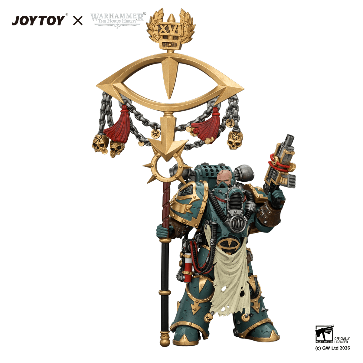 Sons of Horus Maloghurst the Twisted, the Warmaster's Equerry with Legion Standard and Banestrike Bolter | 6927054404339