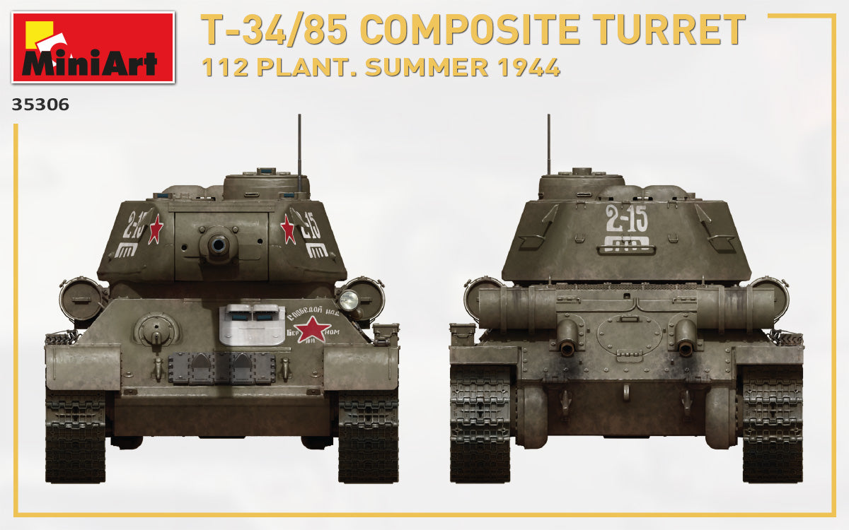 MiniArt 1/35 T-34/85 Composite Turret. 112 Plant. Summer 1944 1/35 Scale | 4820183313461