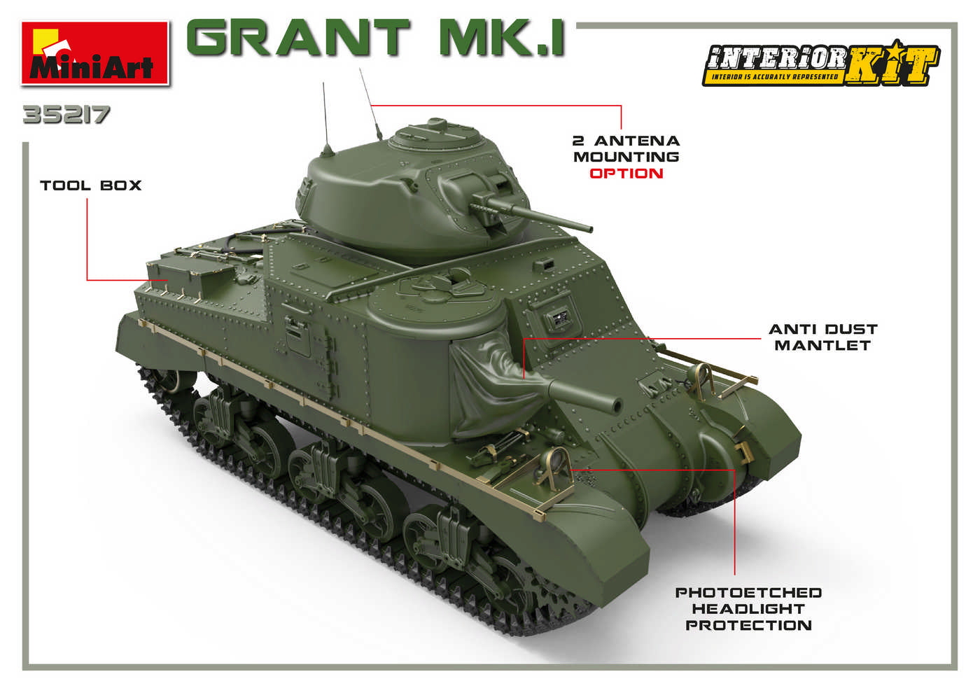 Miniart 1/35 Grant Mk.I Interior Kit | 4820183312280