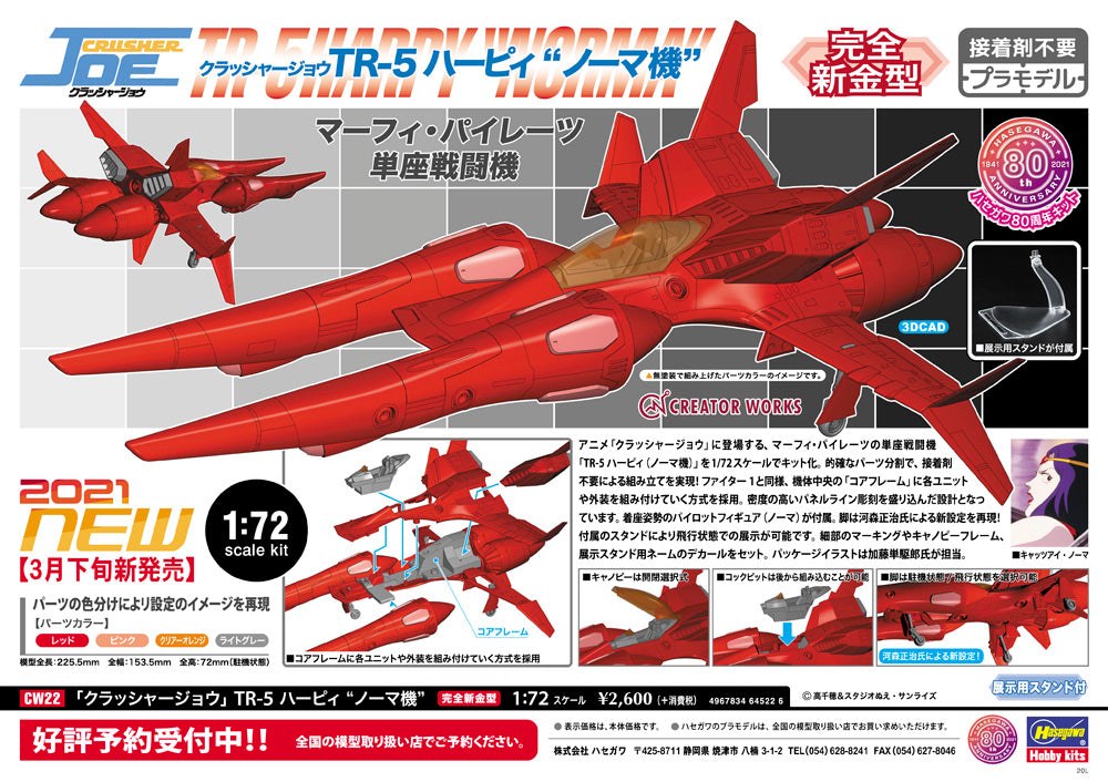 Hasegawa [CW22] 1:72 [CRUSHER JOE] TR-5 HARPY NORMA(4967834645226)