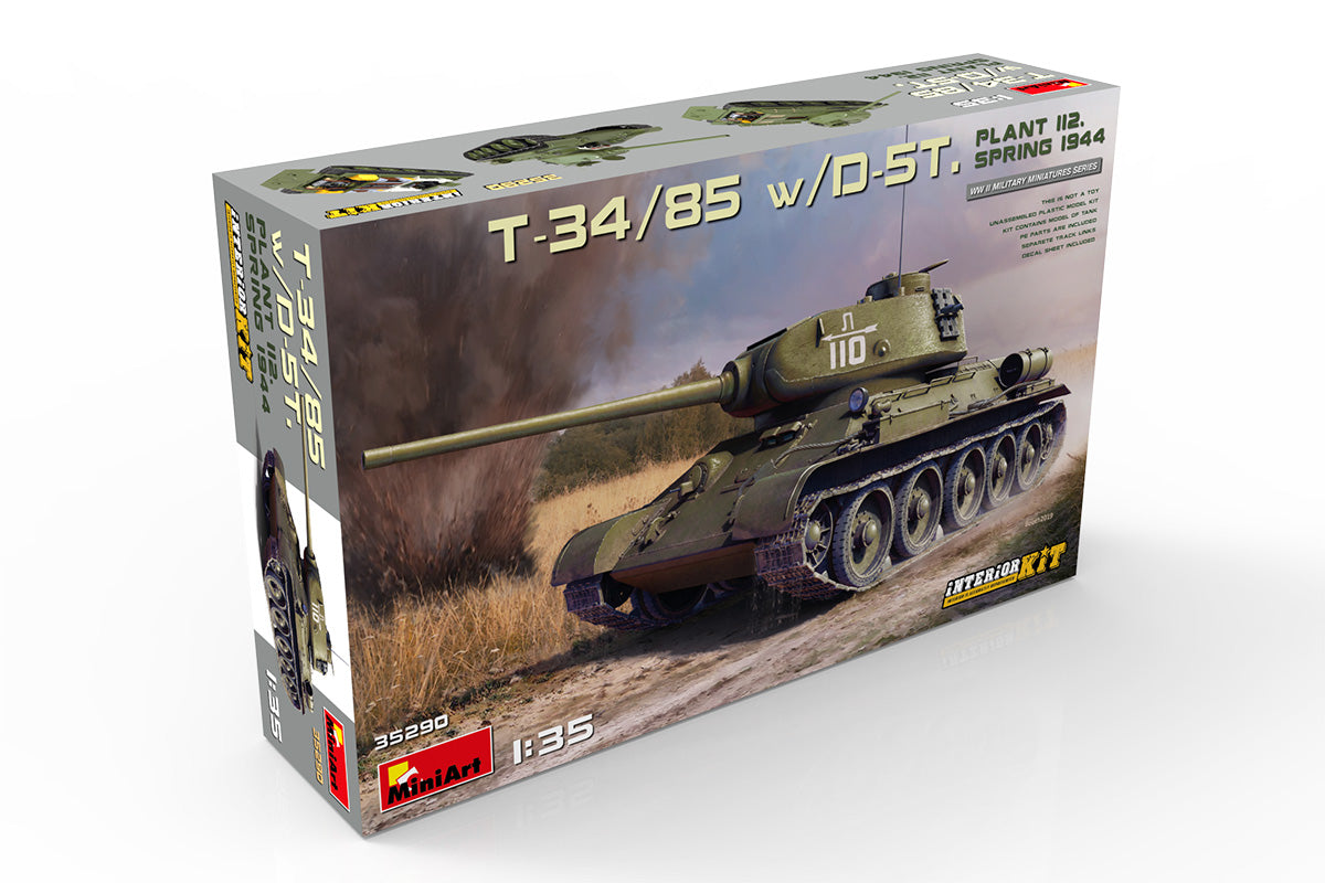 MiniArt 1/35 T-34/85 w/D-5T. PLANT 112. SPRING 1944. INTERIOR KIT | 4820183313171