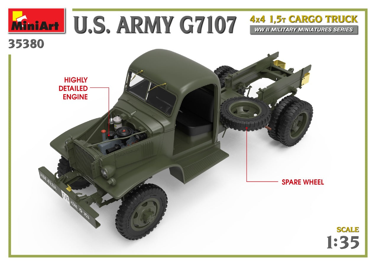 MiniArt 1/35 U.S. Army G7107 4X4 1,5t Cargo Truck | 4820183314260