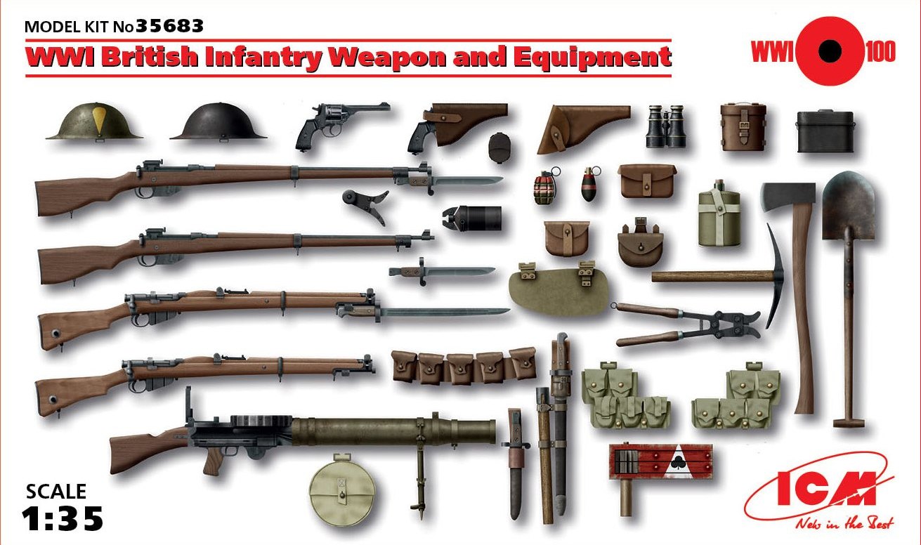 ICM 1/35 WWI British Infantry Weapon and Equipment | 4823044403356